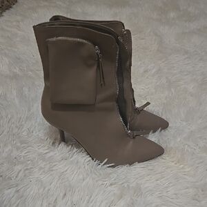Tan Ankle Boots With Pouch